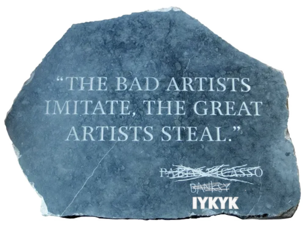 IYKYK stone artwork quote