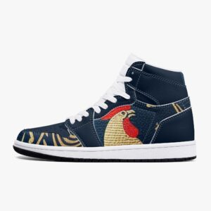 352. AJ1 Black High-Top Leather Sneakers
